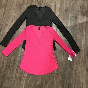 Maidenform Women’s Pyjama Henley Top Small Lot Of 2